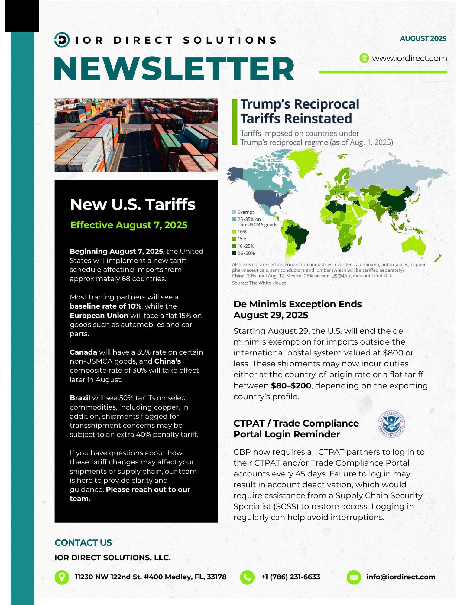 IOR Direct Solutions – August 2025 Newsletter